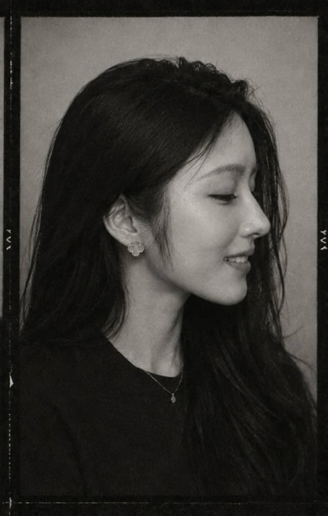 Black and white portrait of Leila