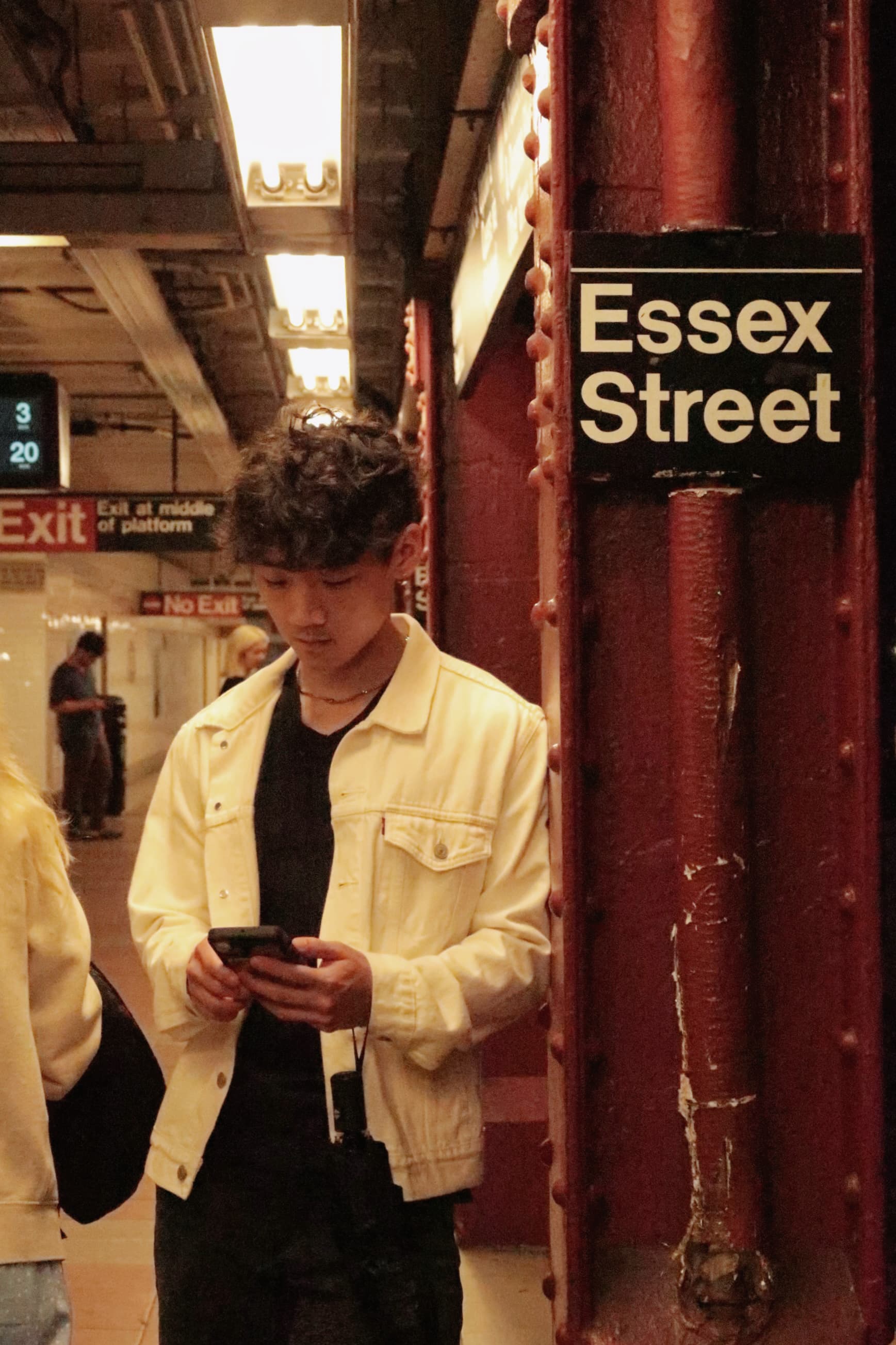 Street portrait in a subway station